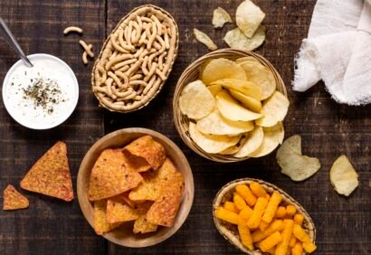top-view-assortment-chips-with-sauce